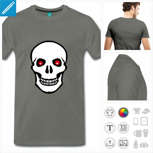 t-shirt basic tte de mort  personnaliser et imprimer en ligne