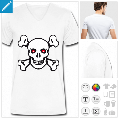 t-shirt homme tte de mort  imprimer en ligne