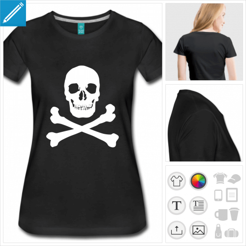 t-shirt basique tte de mort  imprimer en ligne