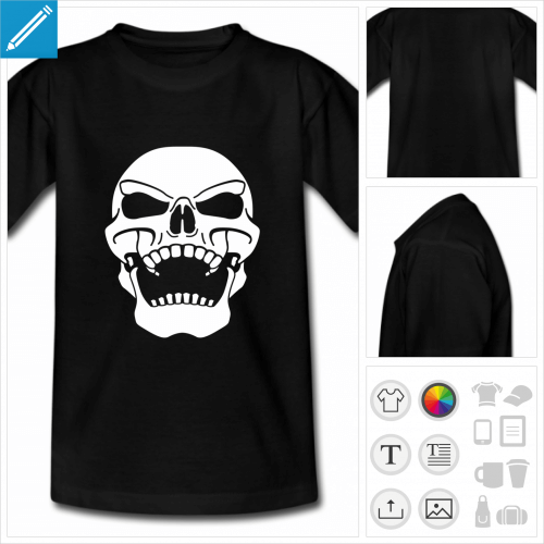 t-shirt adolescent tte de mort  personnaliser