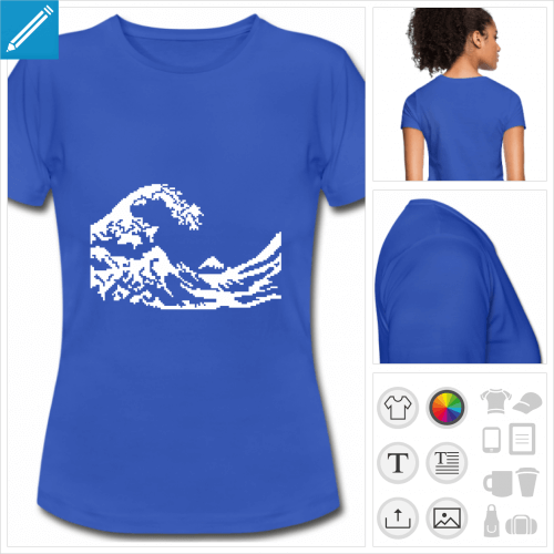 t-shirt manches courtes pixel art  crer en ligne