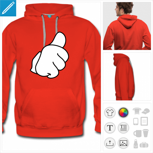 T-shirt pouce en l'air, thumb up  imprimer en ligne.