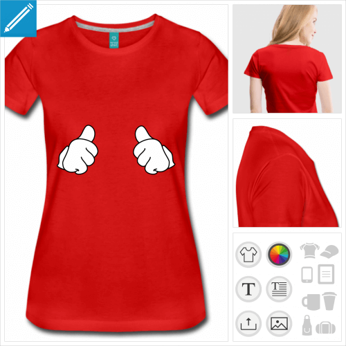 t-shirt pouces  personnaliser et imprimer en ligne