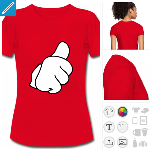 t-shirt simple pouce  personnaliser en ligne