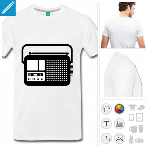 T-shirt radio simple  personnaliser et imprimer en ligne.