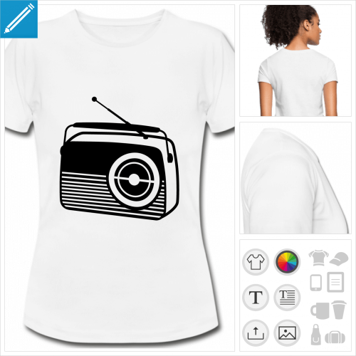 t-shirt rouge vieille radio  crer en ligne