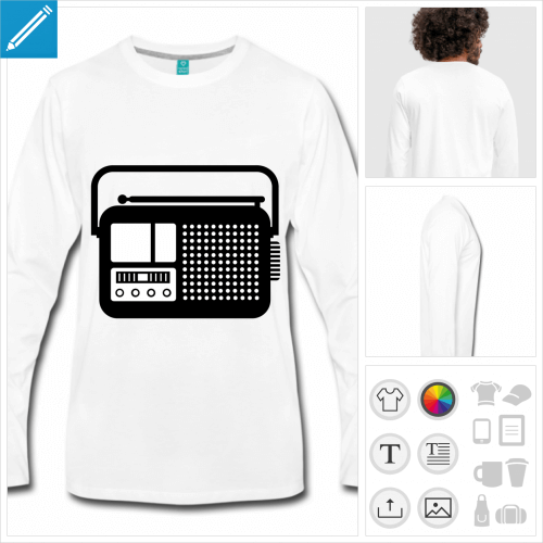 t-shirt gris poste radio  crer en ligne