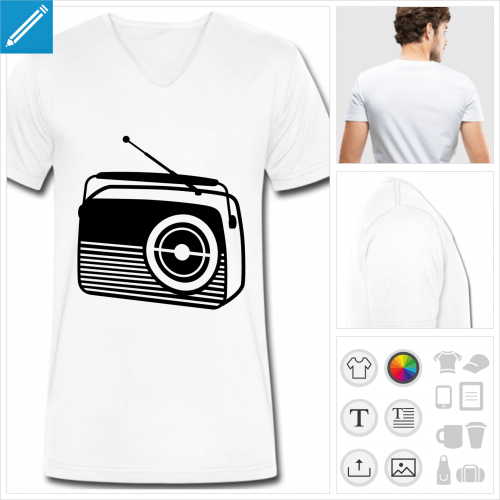 t-shirt poste radio personnalisable