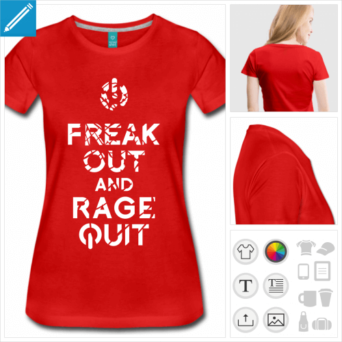 t-shirt rage quit  personnaliser et imprimer en ligne