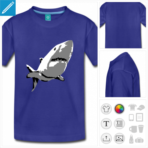 t-shirt ado requin couleur  crer soi-mme