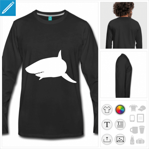 t-shirt requin  personnaliser en ligne