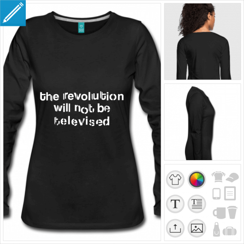 t-shirt noir révolution à créer soi-même
