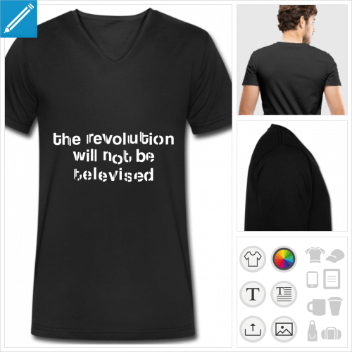 t-shirt manches courtes rvolution  personnaliser