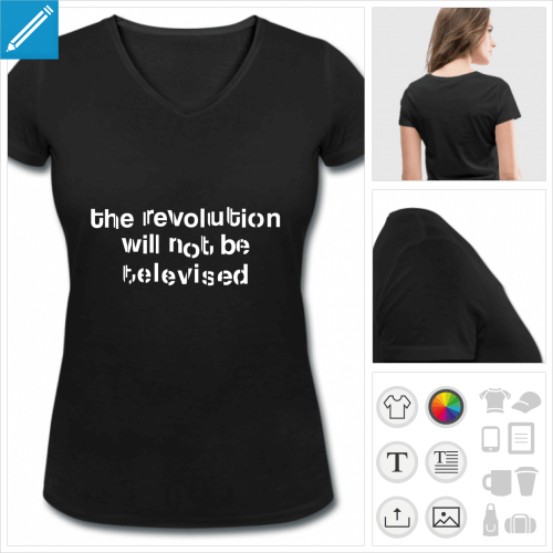 t-shirt revolution televised  personnaliser en ligne