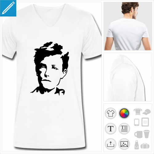 t-shirt homme Rimbaud  imprimer en ligne