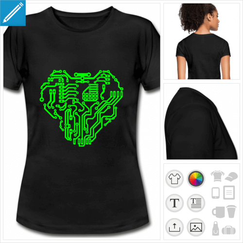 t-shirt simple robot  personnaliser