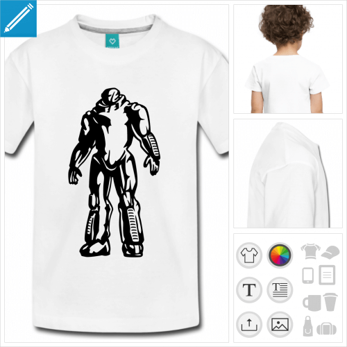 t-shirt enfant manches courtes robot sci fi  personnaliser en ligne