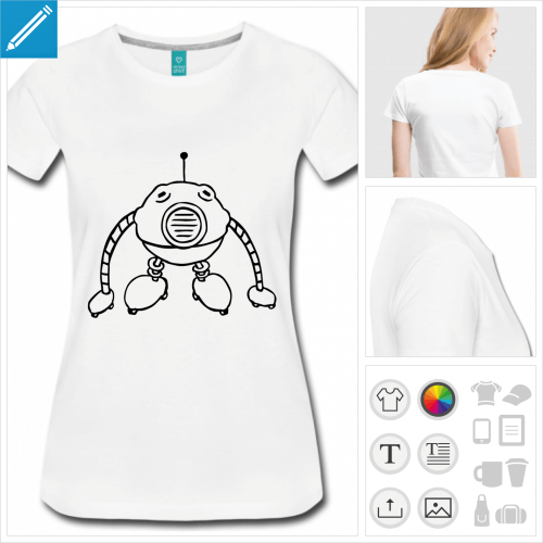 t-shirt simple robot boule personnalisable