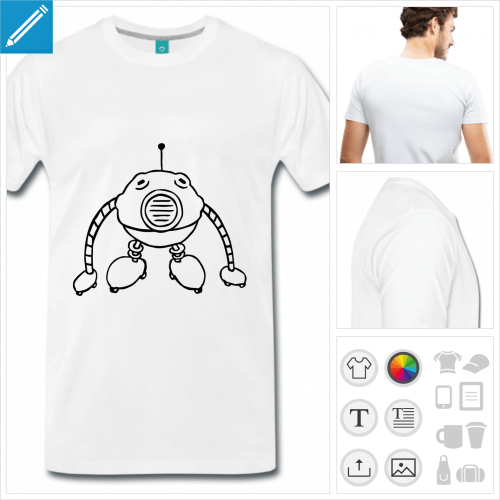 T-shirt robot rigolo en forme de boule  imprimer en ligne.