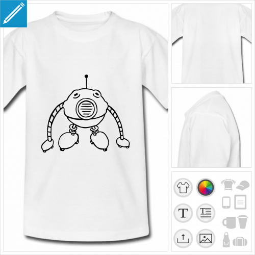 t-shirt robot mignon  personnaliser, impression unique