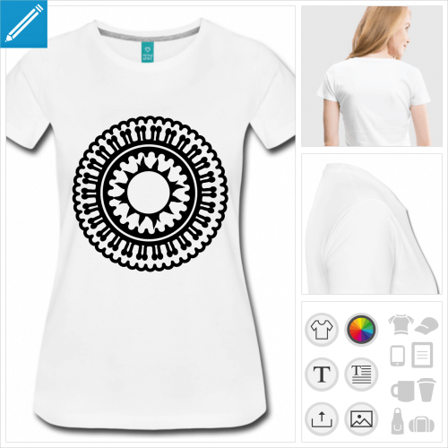 t-shirt manches courtes fleur indienne  imprimer en ligne