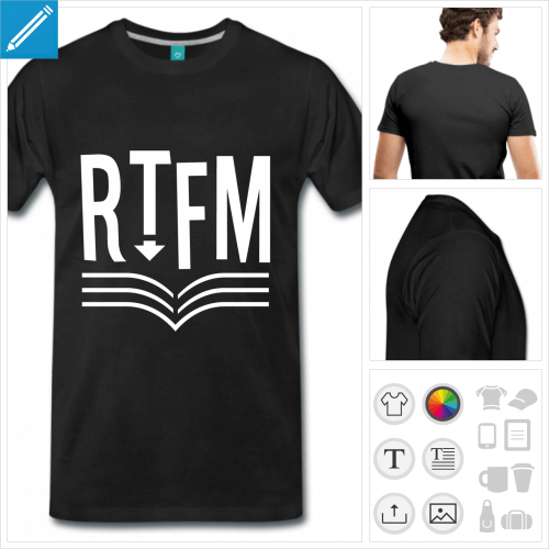 T-shirt rtfm, read the fucking manual,  personnaliser et imprimer en ligne.