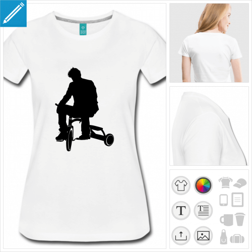t-shirt sad Keanu tricycle personnalisable, impression  l'unit