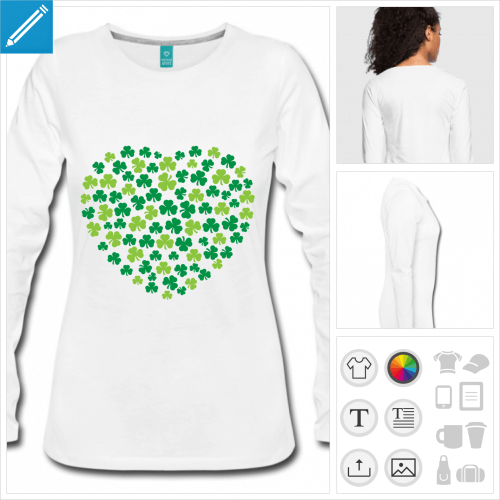 t-shirt femme trèfles à personnaliser