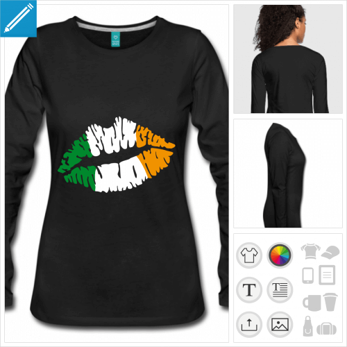 t-shirt drapeau irlandais à personnaliser