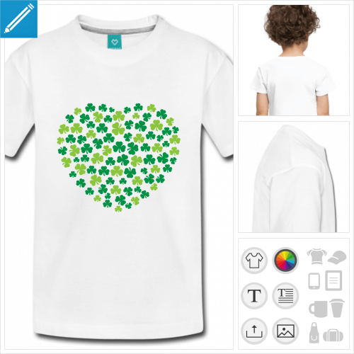 t-shirt enfant manches courtes saint patrick personnalisable