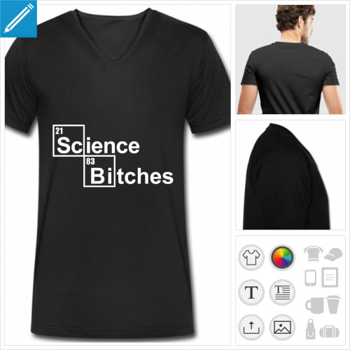 t-shirt science bitches  personnaliser, impression unique