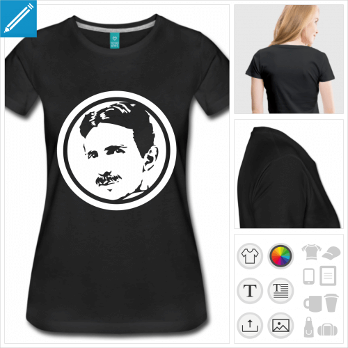 t-shirt femme Nikola Tesla  imprimer en ligne