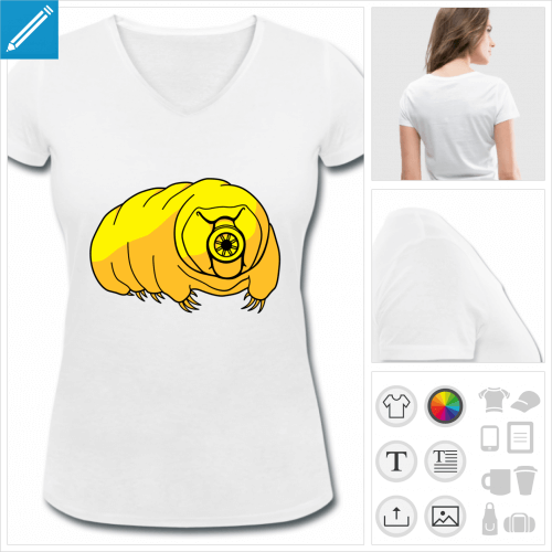 t-shirt femme basique tardigrade personnalisable