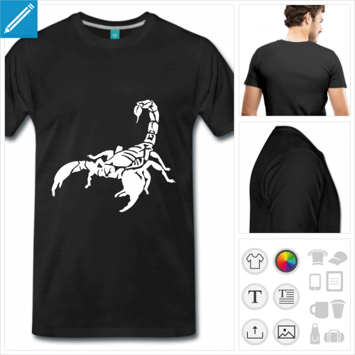 t-shirt scorpion dessin à personnaliser