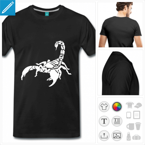 tee-shirt scorpion dessin  imprimer en ligne