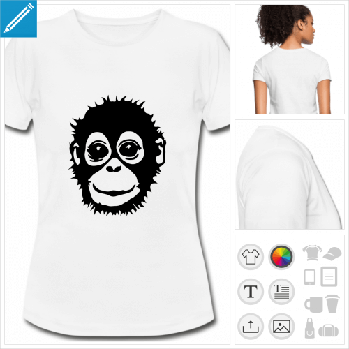 t-shirt blanc bb singe  crer soi-mme