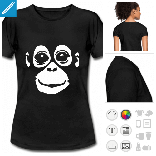 t-shirt manches courtes Orang-outan personnalisable