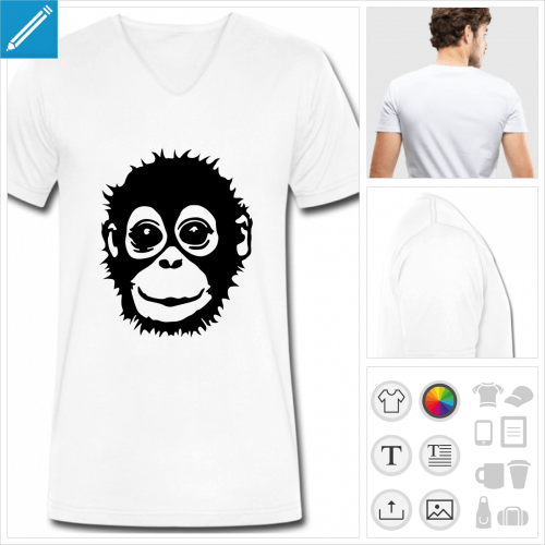 t-shirt homme bb singe  crer en ligne