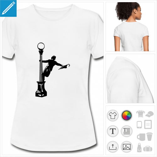 t-shirt blanc singing  personnaliser et imprimer en ligne