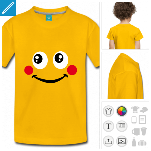 tee-shirt smiley mignon  personnaliser, impression unique