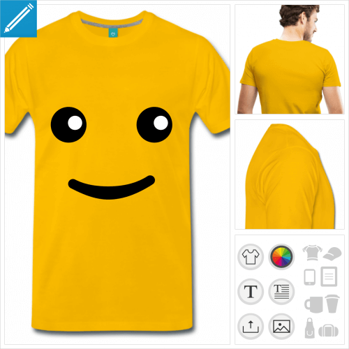 t-shirt smiley yeux personnalisable