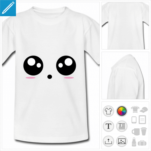 t-shirt enfant yeux kawaii  crer soi-mme