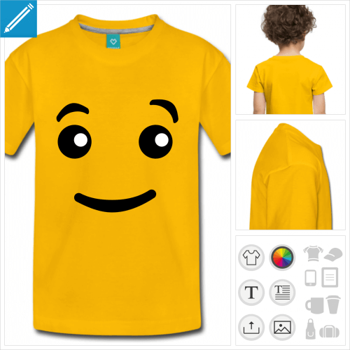 t-shirt simple smiley  personnaliser en ligne