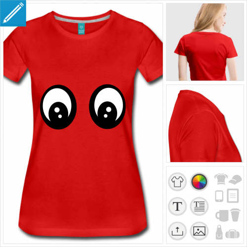 t-shirt smiley yeux  personnaliser et imprimer en ligne