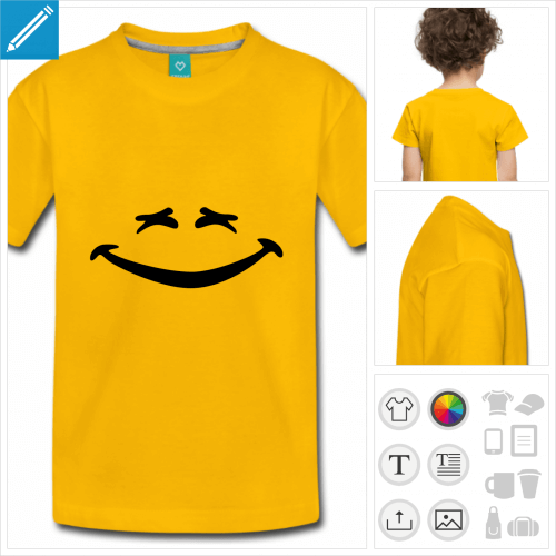 t-shirt bleu-marine smiley  personnaliser