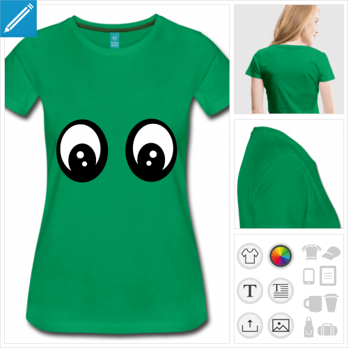 t-shirt femme smiley yeux  crer soi-mme