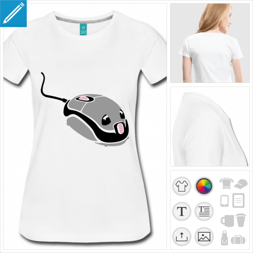 t-shirt souris kawaii personnalisable