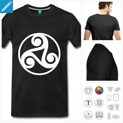 t-shirt spirales celtes à personnaliser en ligne
