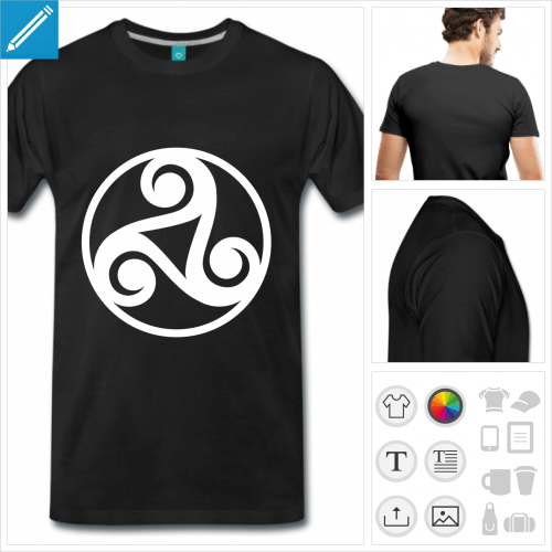 t-shirt spirales celtes  personnaliser en ligne