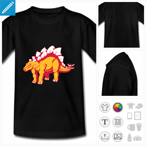 t-shirt manches courtes dinosaure  personnaliser, impression unique